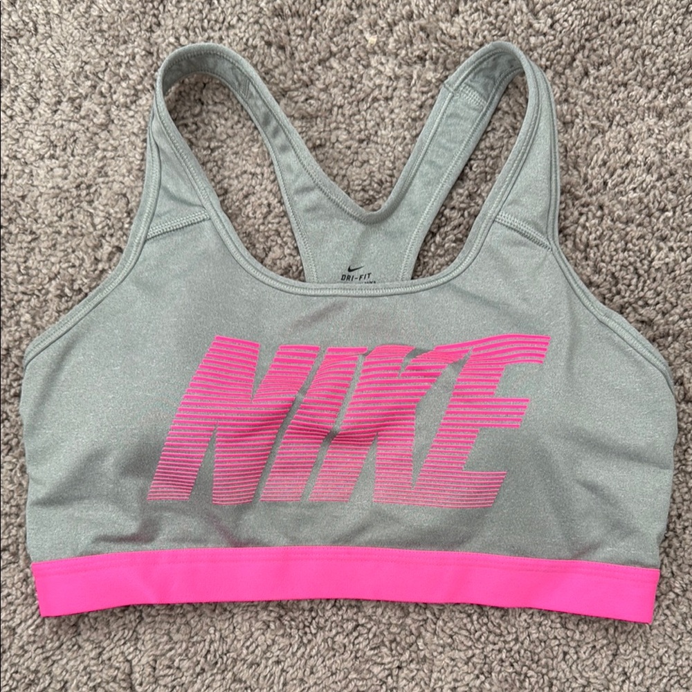Nike Gray and Pink Sports Bra